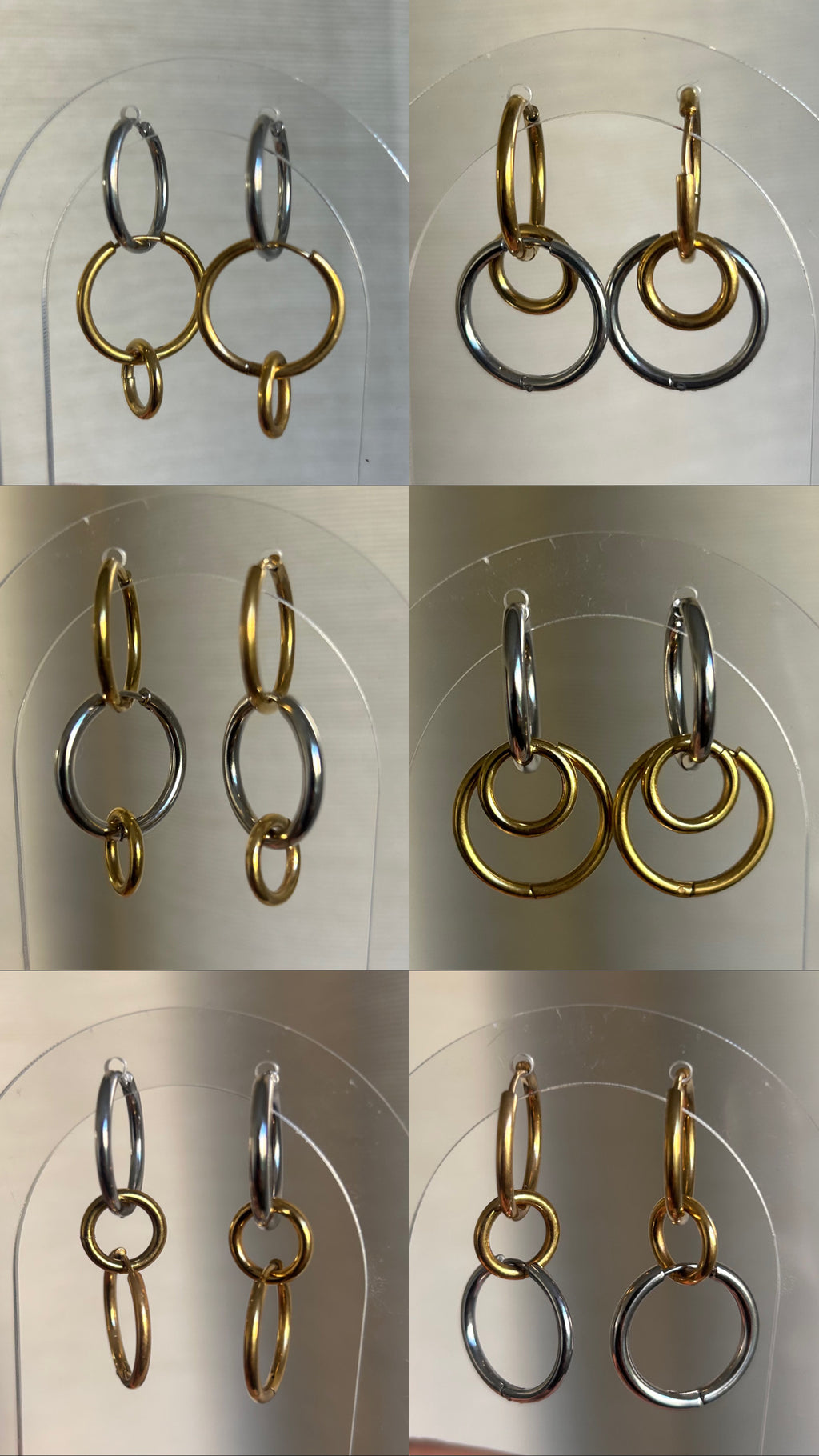 Créoles Infinies en 6 styles - Doré/Argent