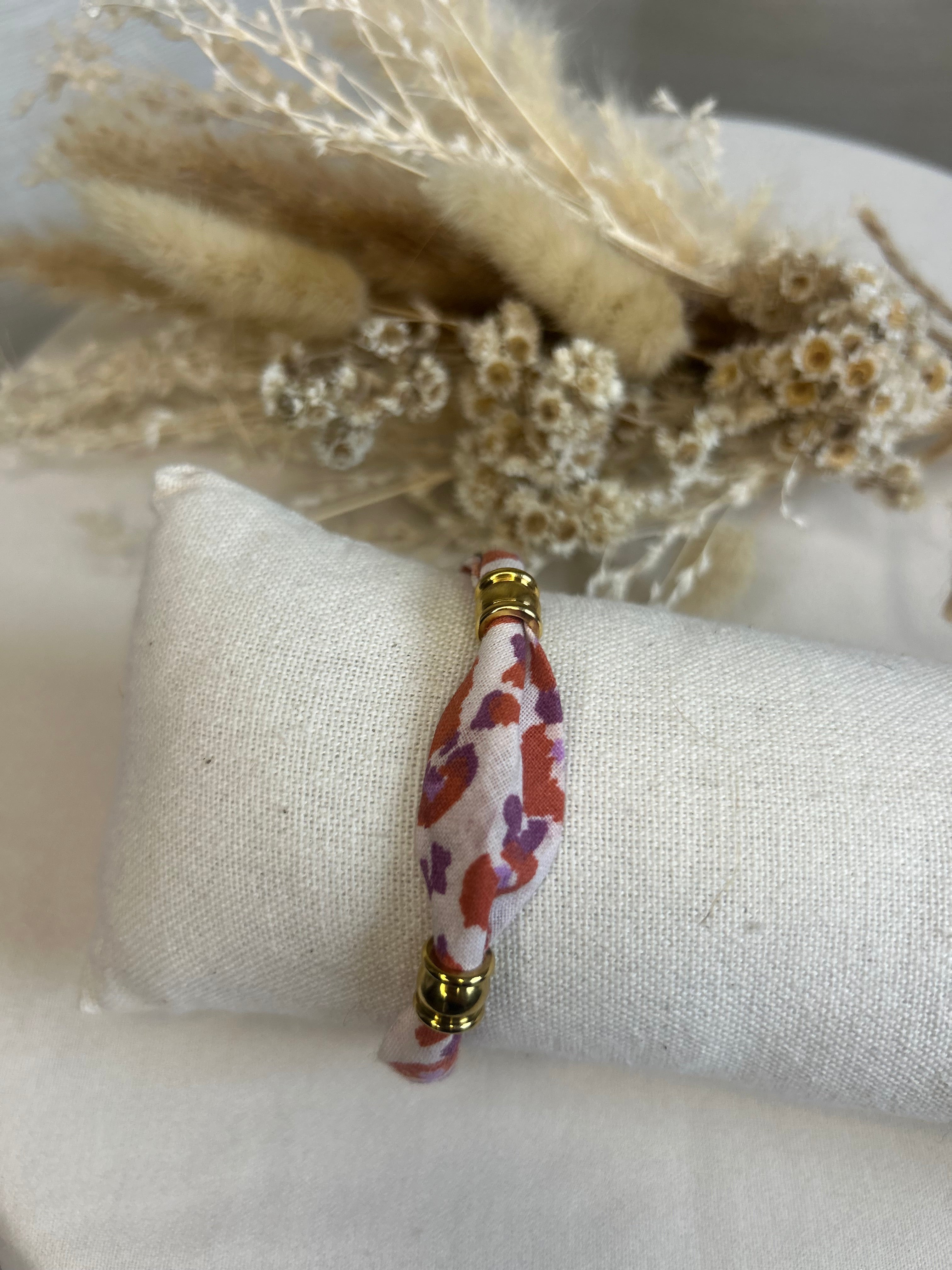 Bracelet Lyla - crème/rouge/violet