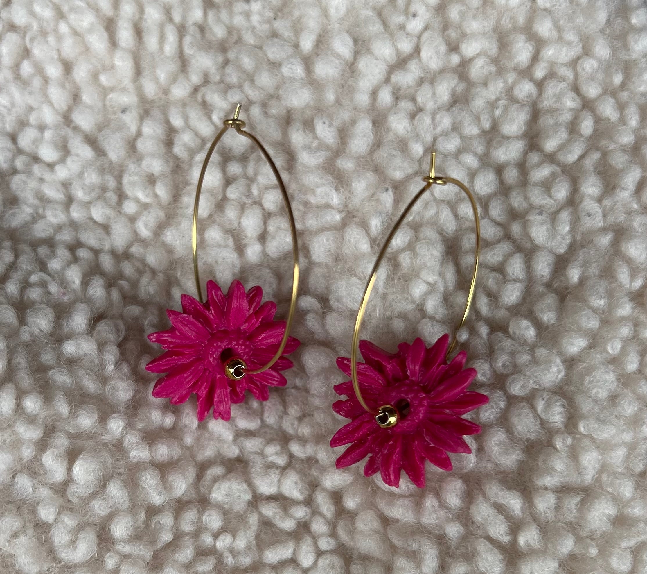 Créoles Luna -rose/bordeaux