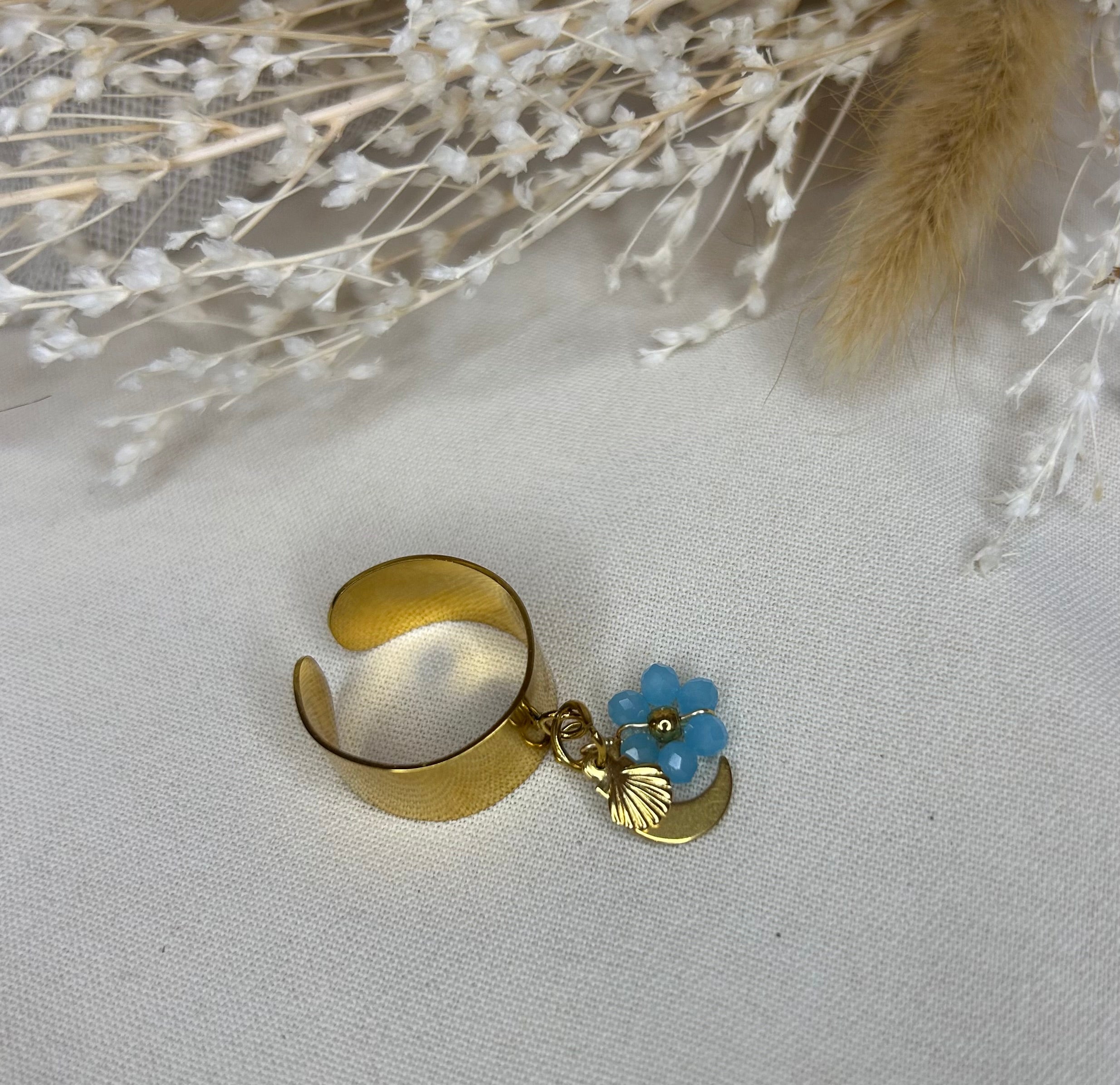Bague Ona - Fleur bleue