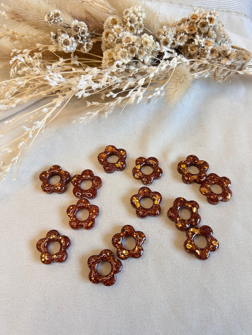 Pampilles Florale - Marrons pailletées