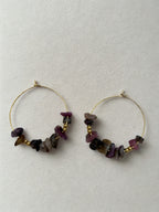 Créoles Pierres naturelles -  Tourmaline