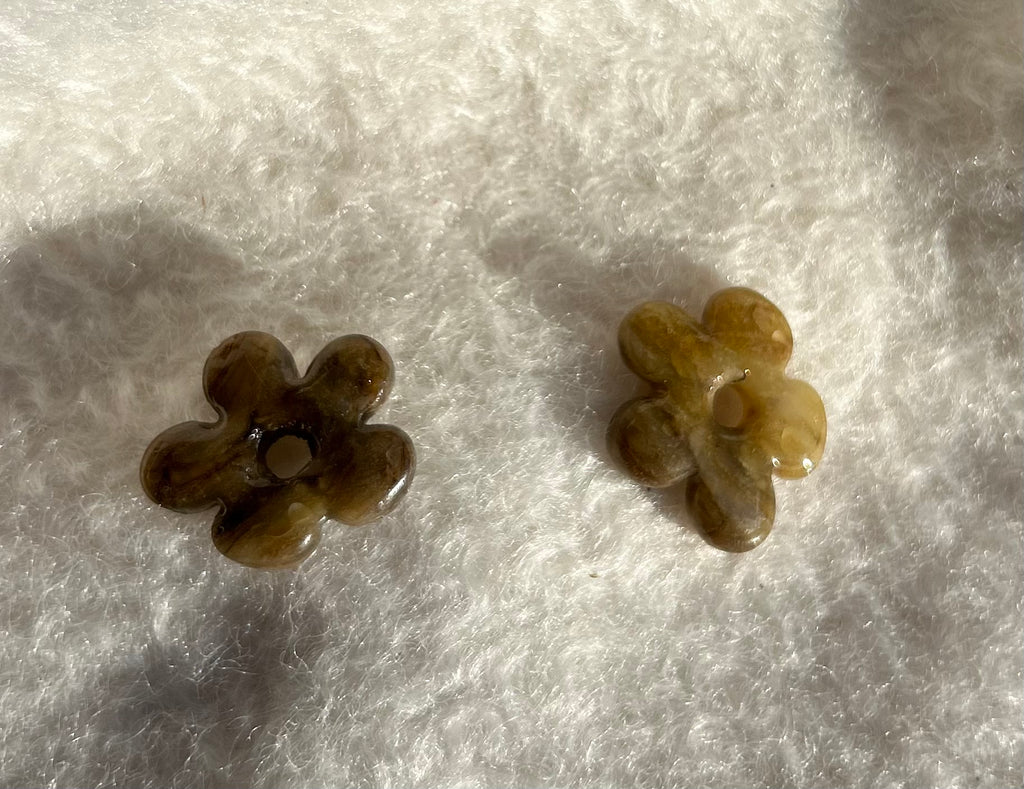 Pampilles Pétale - Vertes olives grisées