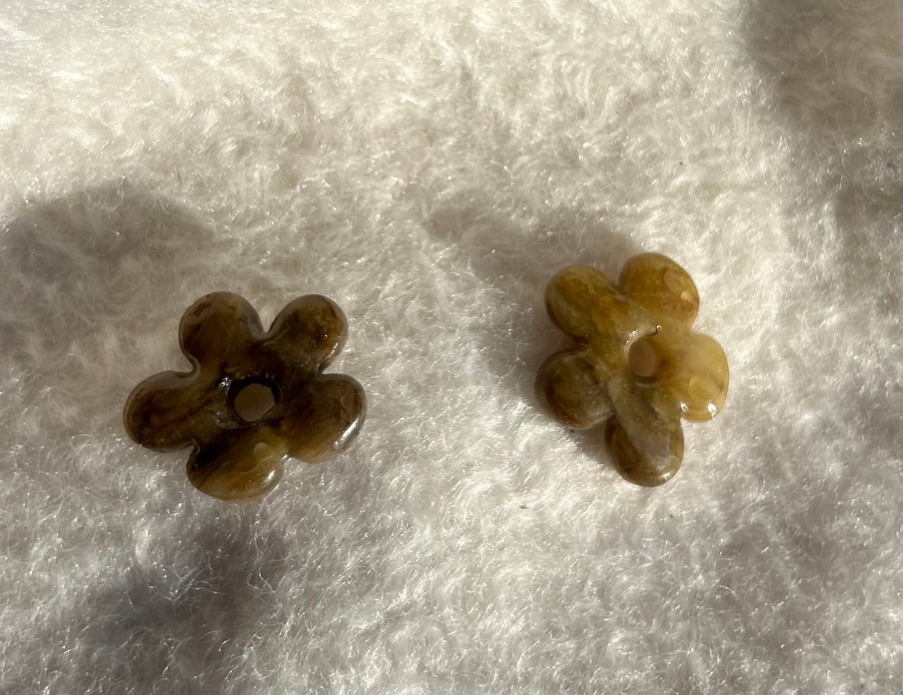 Pampilles Pétale - Vertes olives grisées